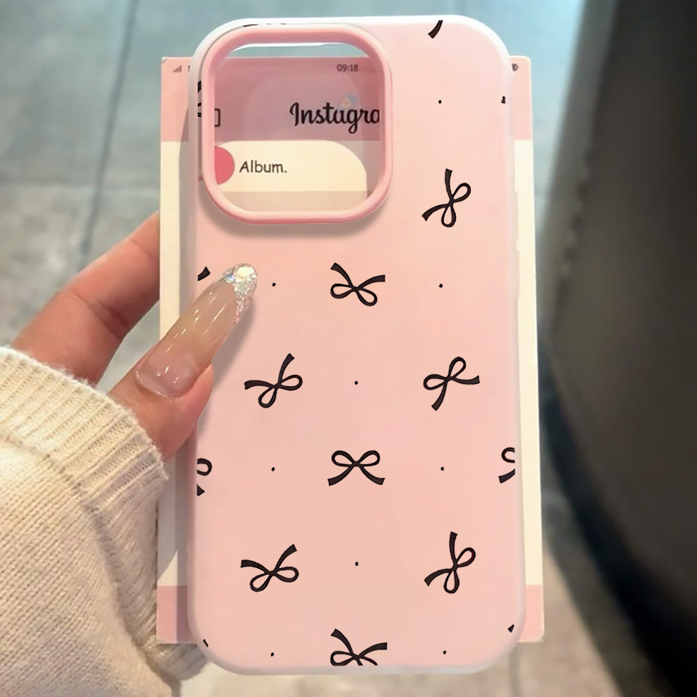 Phone Cases Durable - 可愛いリボン柄のINS風スマホケース iPhone 17 16 11 12