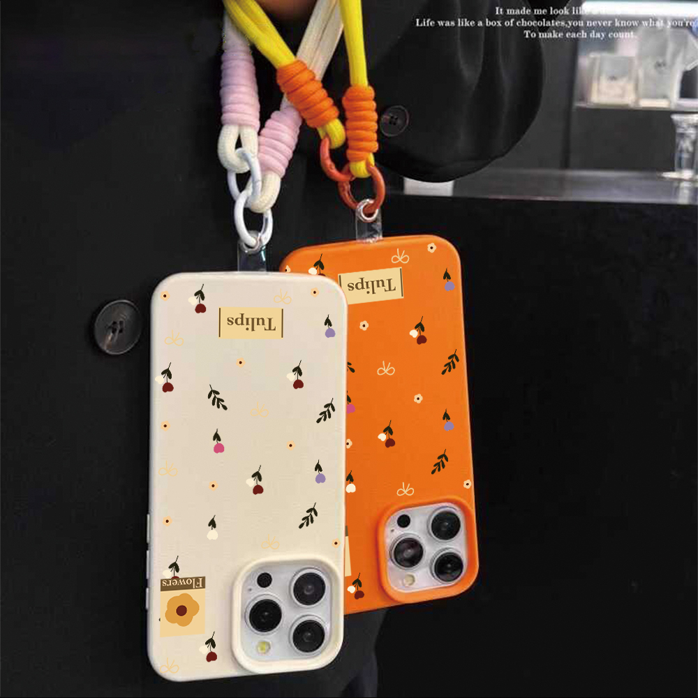 チューリップボウストラップロープフォンケース iPhone  - Phone Cases Leather のレビューと価格