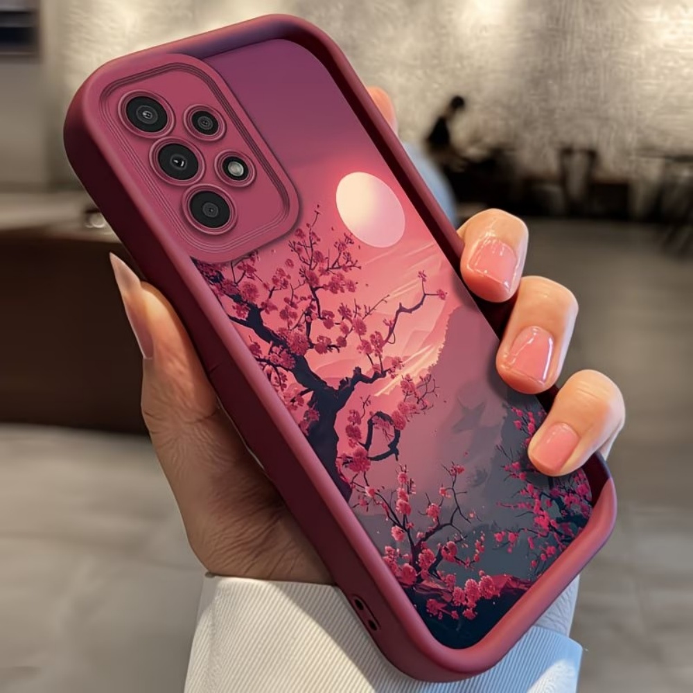 サンセットマウンテンピーク落下防止レッドフォンケース Sam - Phone Cases Red のレビューと価格