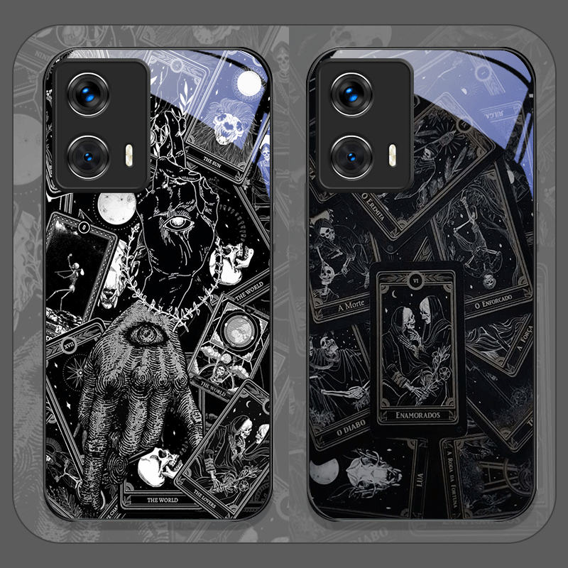 ヴィンテージゴシックタロットカードプリント強化ガラス製スマホ - Phone Cases For Motorola のレビューと価格