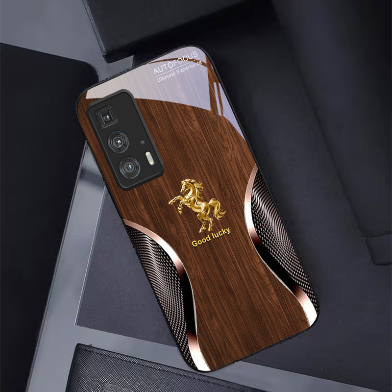 ゴールデン・スティード・フォーチュン ブラックガラス製携帯電 - Phone Cases For Motorola のレビューと価格