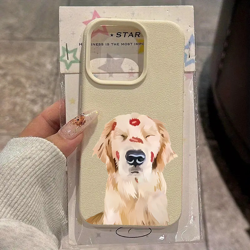 かわいいゴールデンレトリバーの赤い唇プリントのスマホケース、 - Phone Cases Red のレビューと価格